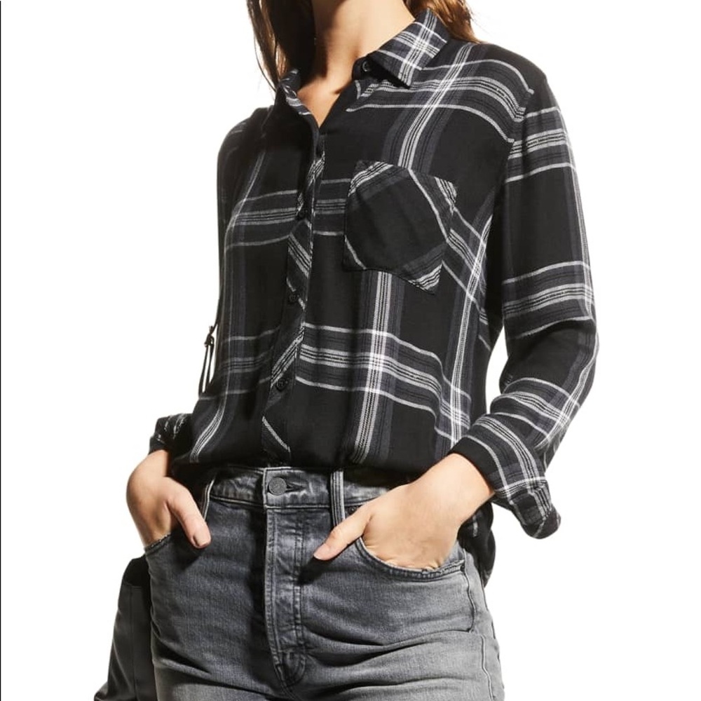Rails Women Hunter Lurex Button-Down Plaid Shirt